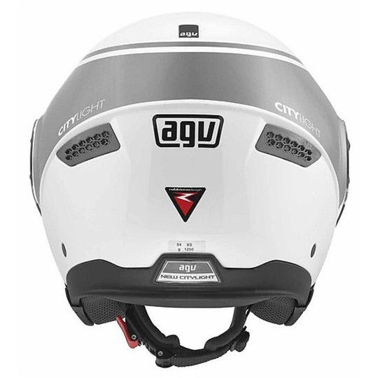 Jet Motorradhelm Agv New Cityligth Multi World White-Gumetal