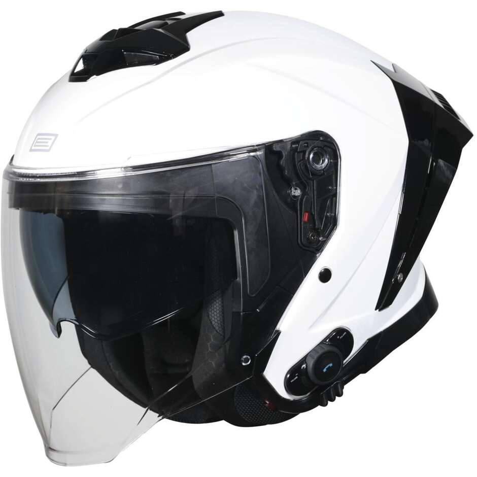 Jet-Motorradhelm Integrierte Gegensprechanlage ORIGINE APRICA + BT SOLID Glossy White 22.06