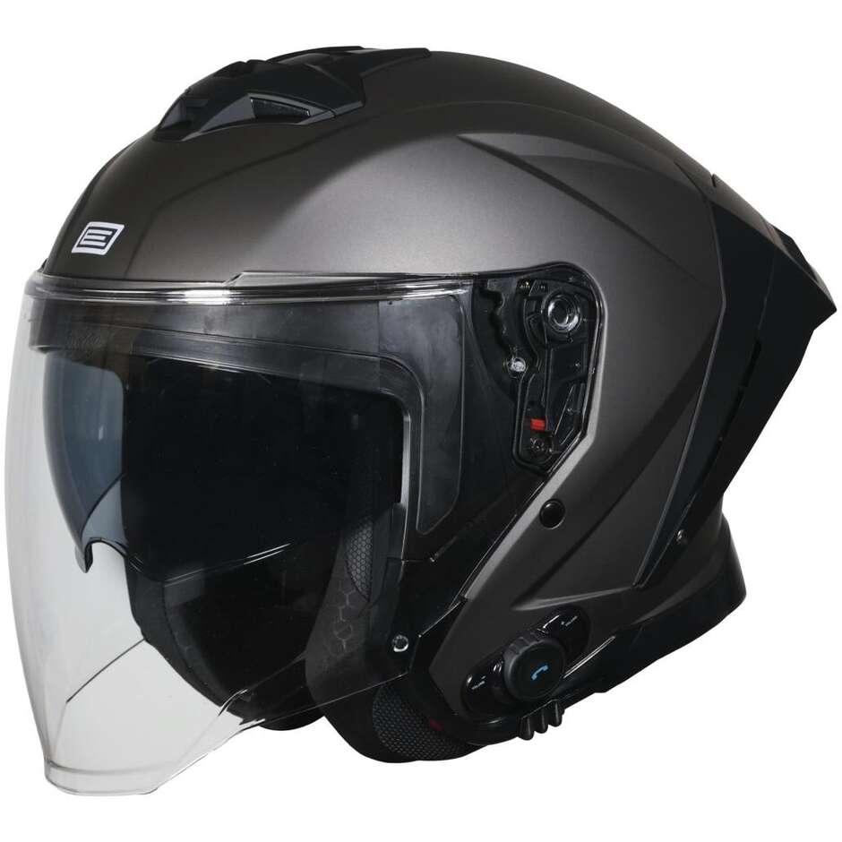 Jet-Motorradhelm Integrierte Gegensprechanlage ORIGINE APRICA + BT SOLID Matt Titanium 22.06