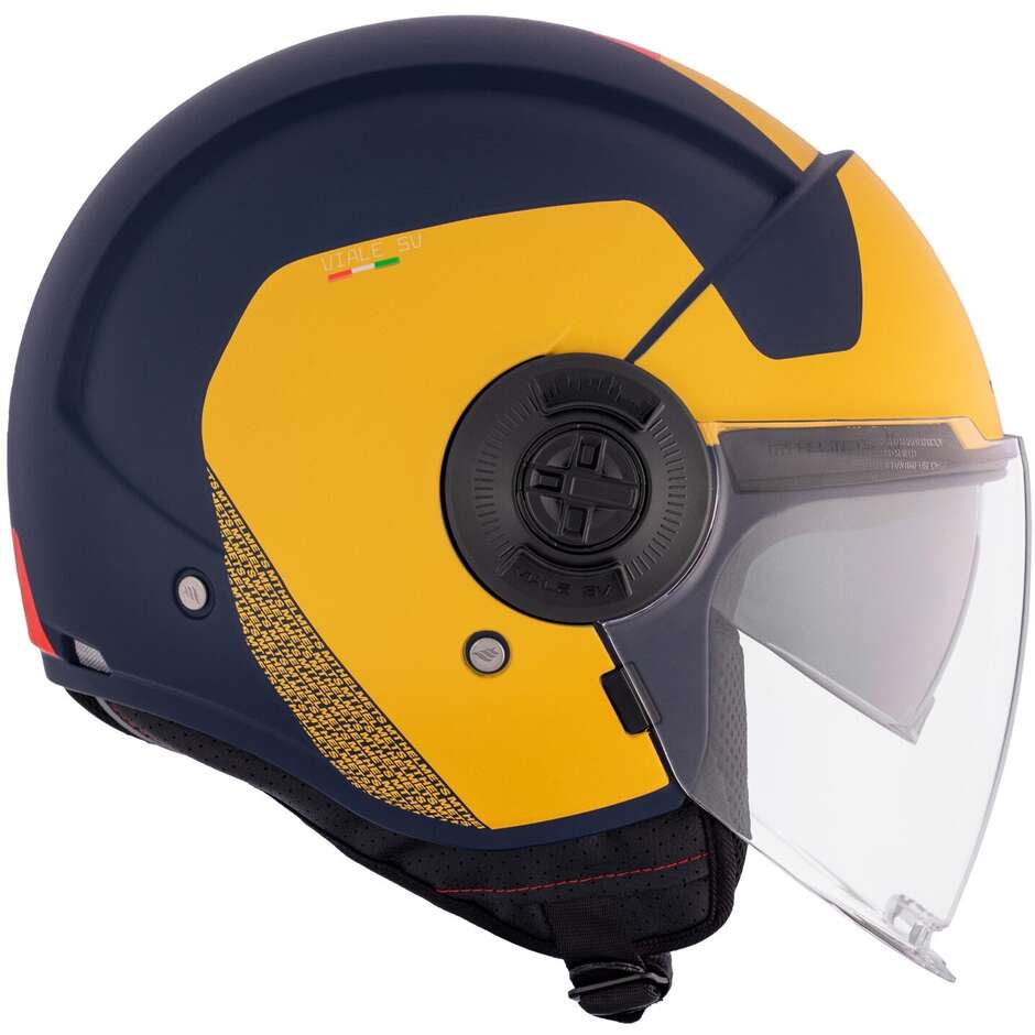 Jet-Motorradhelm Mt Helmets VIALE SV S BETA D3 Mattgelb