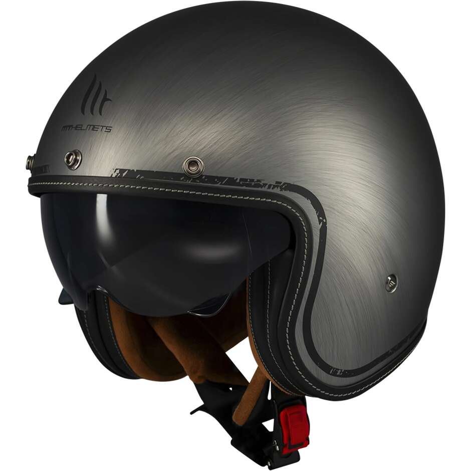 Jet-Motorradhelm MT Helmetss LE MANS 2 SV S SCRATCHED CHROME A2 Matt