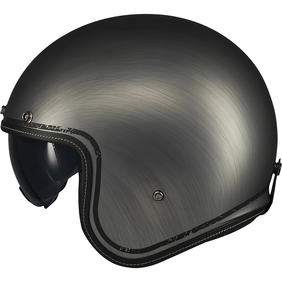 Jet-Motorradhelm MT Helmetss LE MANS 2 SV S SCRATCHED CHROME A2 Matt