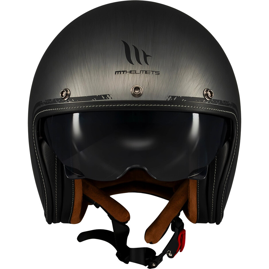 Jet-Motorradhelm MT Helmetss LE MANS 2 SV S SCRATCHED CHROME A2 Matt