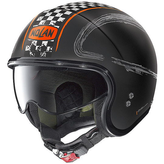Jet Nolan Motorcycle Helmet N21 GETAWAY 083 Matt Black Orange