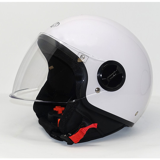 Jet One Motorcycle Helmet With Glossy White Lift Visor