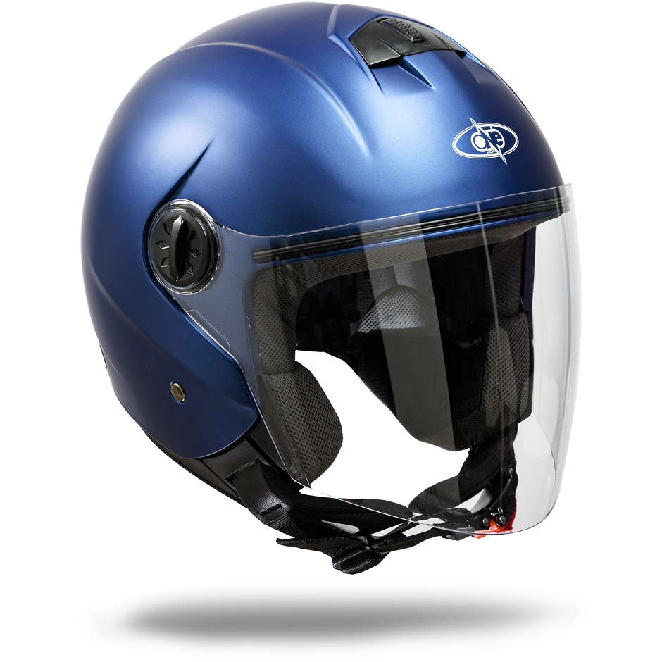 Jet One Motorcycle Helmet With One Gamma Blue Opaque Visor