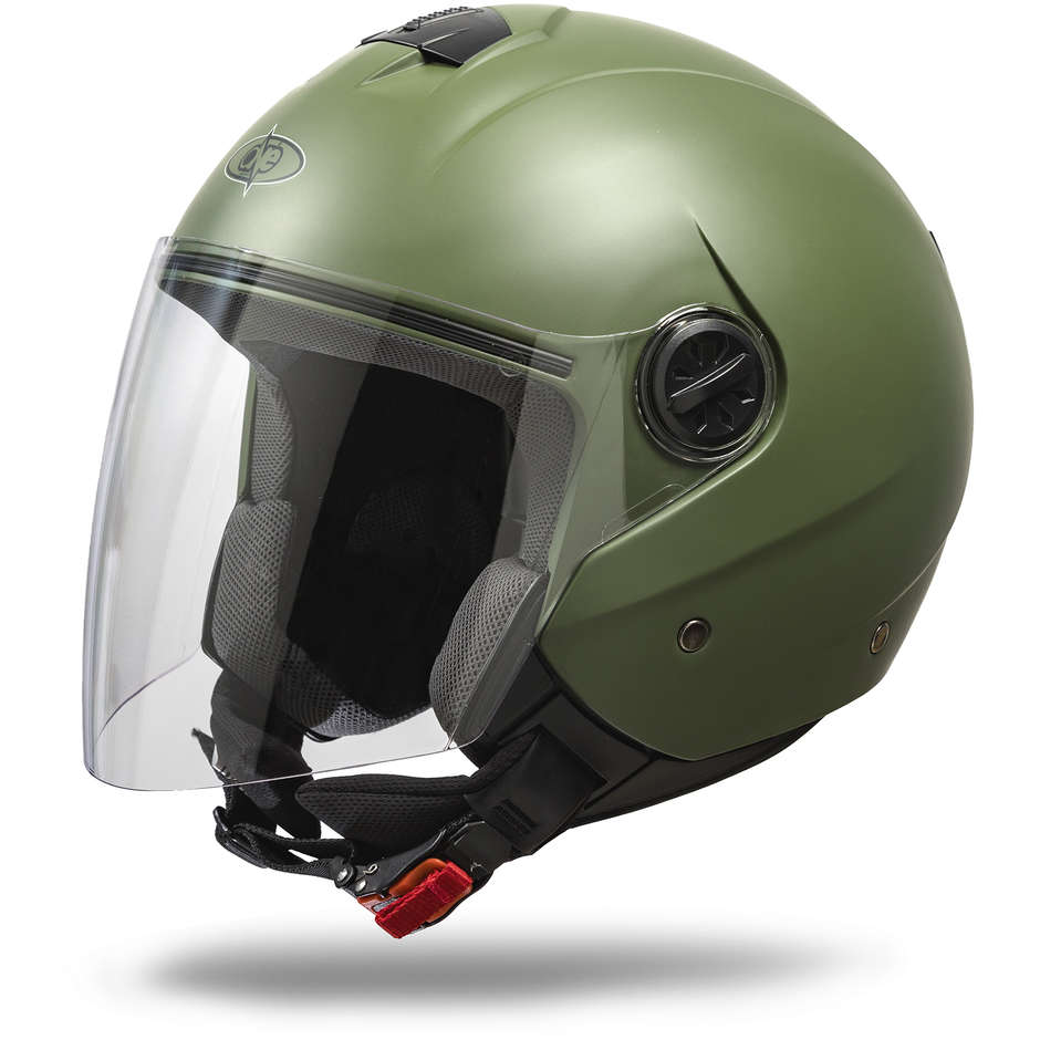 Jet One Motorcycle Helmet With One Gamma Green Opaque Visor