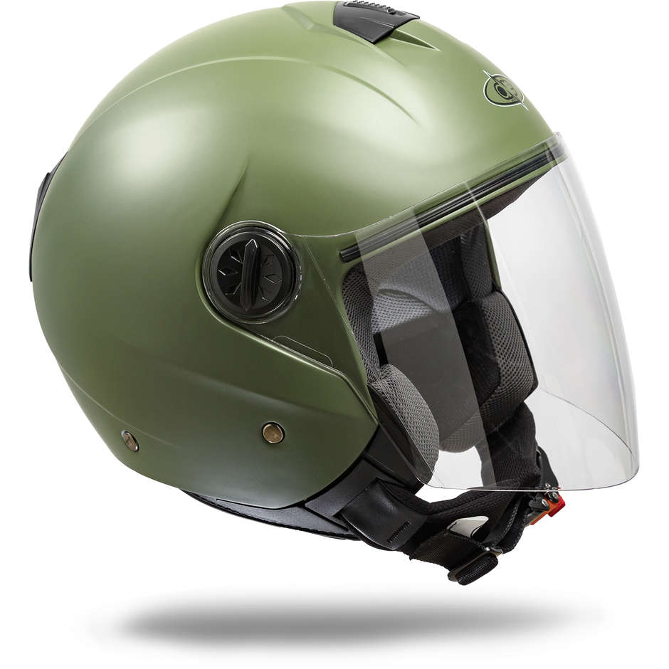Jet One Motorcycle Helmet With One Gamma Green Opaque Visor