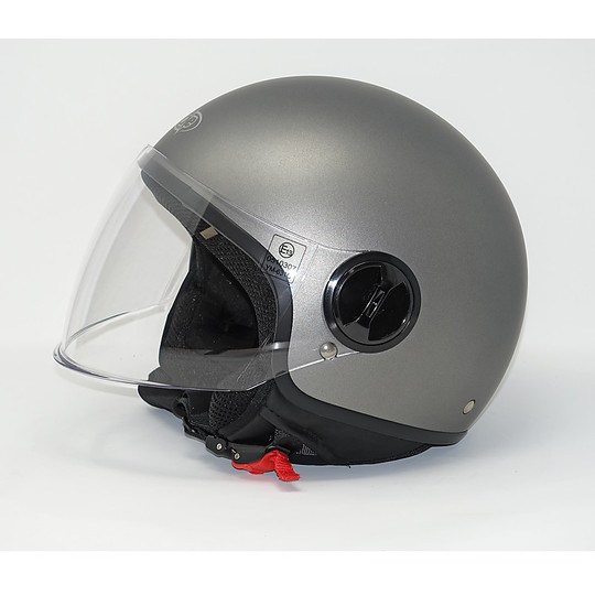 Jet One Motorcycle Helmet With Opaque Titanium Lift Visor