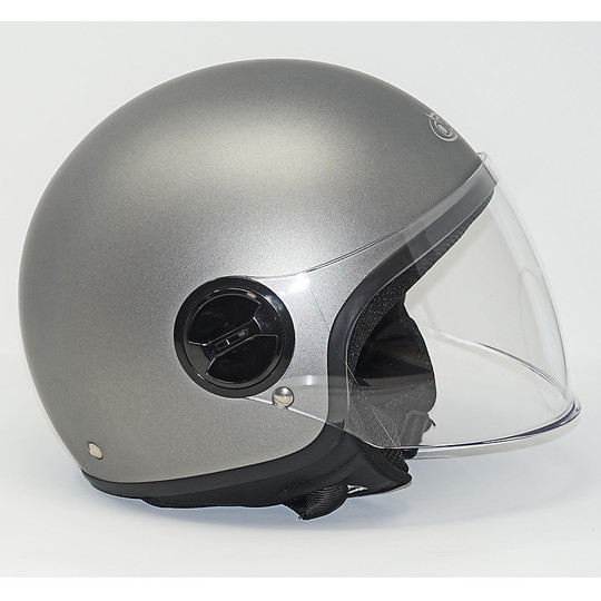 Jet One Motorcycle Helmet With Opaque Titanium Lift Visor