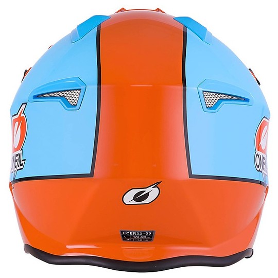 Jet Oneal Volt Motorcycle Helmet With GULF Orange Blue Visor