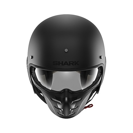Jet Retro Motorcycle Helmet Shark S-DRAK 2 Blank Mat Matt Black