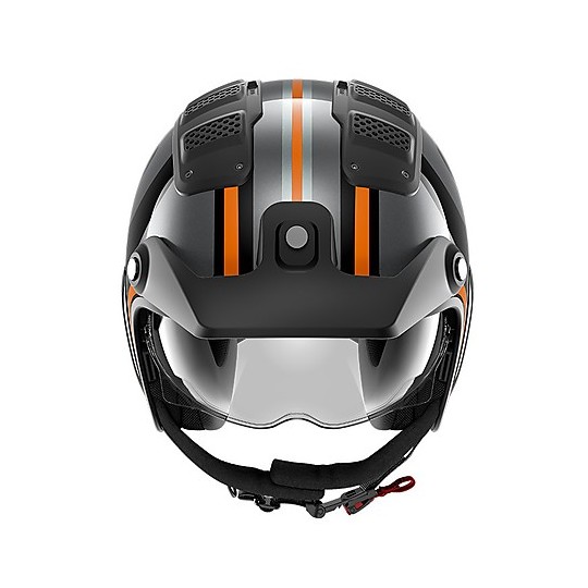Jet Retro Motorcycle Helmet Shark X-DRAK 2 Thrust-R Fiber Black Anthracite Orange