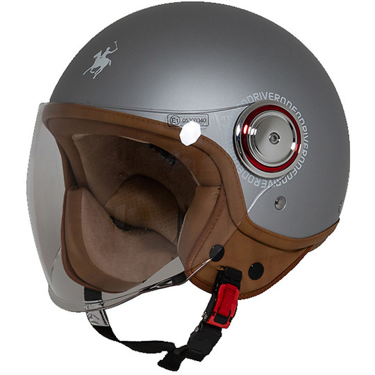 Jet Rodeo Drive RD108 Motorcycle Helmet With Matt Titanium Visor