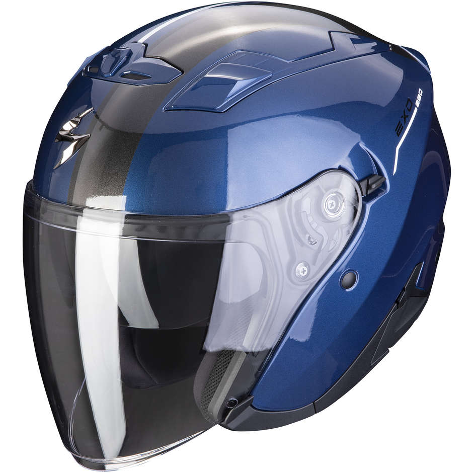 Jet Scorpion EXO-230 SR Motorcycle Helmet Dark Blue White