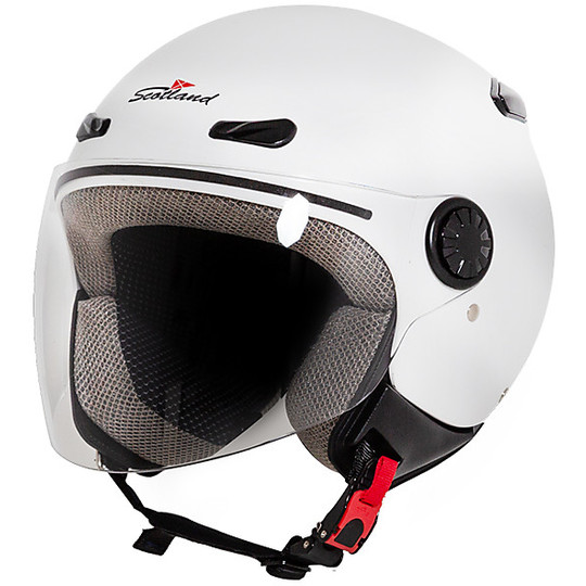 Jet Scotland Tornado Motorcycle Helmet With Glossy White Visor