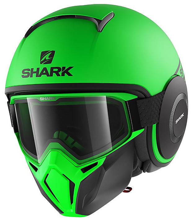 Jet Shark STREET-DRAK Motorcycle Helmet Neon Green Matte For Sale