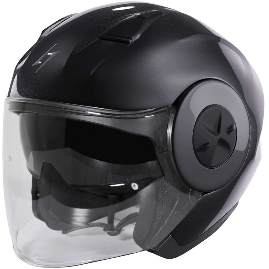 Jet Stormer Trend Motorcycle Helmet Double Glossy Black Visor