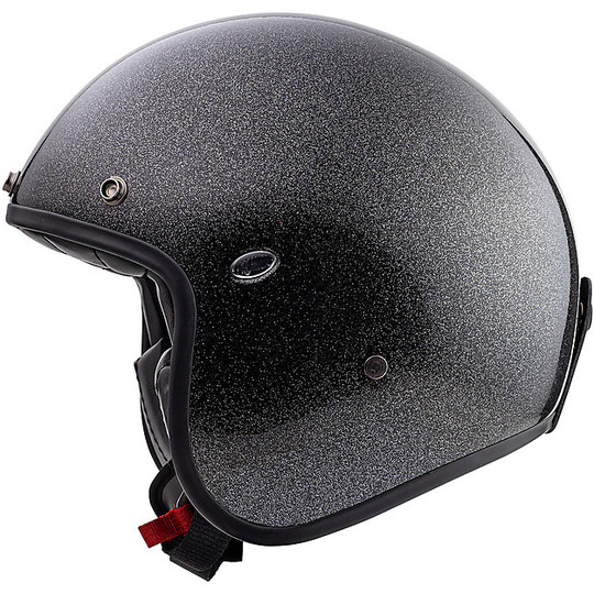 Jet Vintage Motorcycle Helmet in Premier Fiber LE PETIT CLASSIC EVO U9 GLITTER SILVER