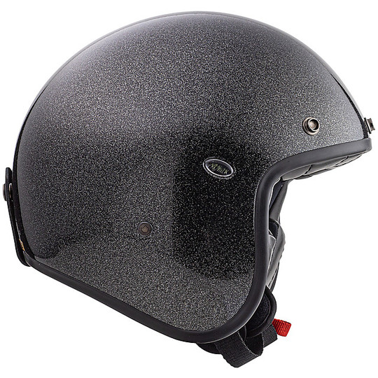 Jet Vintage Motorcycle Helmet in Premier Fiber LE PETIT CLASSIC EVO U9 GLITTER SILVER