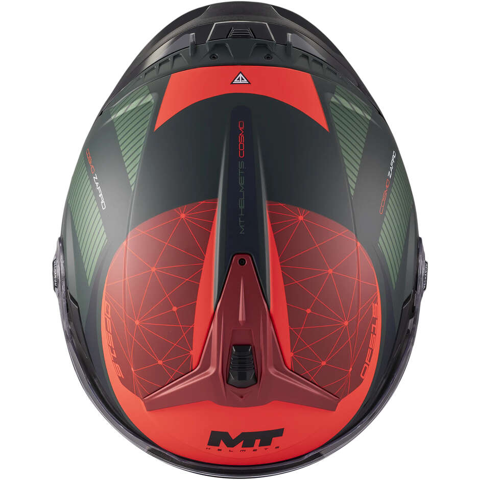 Jethelm MT Helmets COSMO SV ZAFIRO C16 Grün Rot Matt