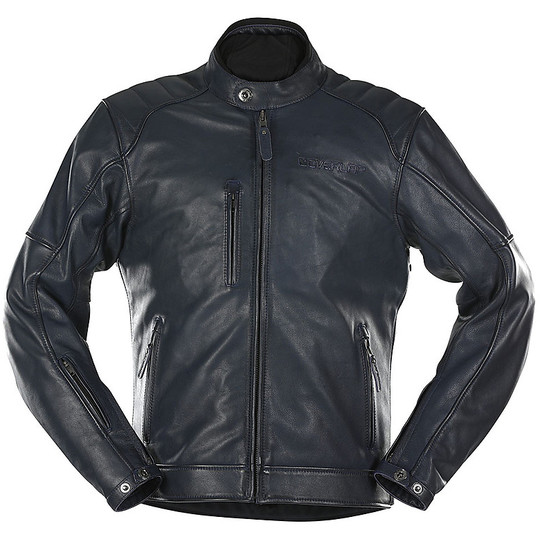 JOHAN Midnight Certified Leather Motorcycle Jacket Overlap