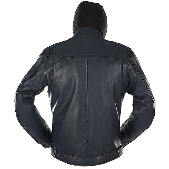 JOHAN Midnight Certified Leather Motorcycle Jacket Overlap