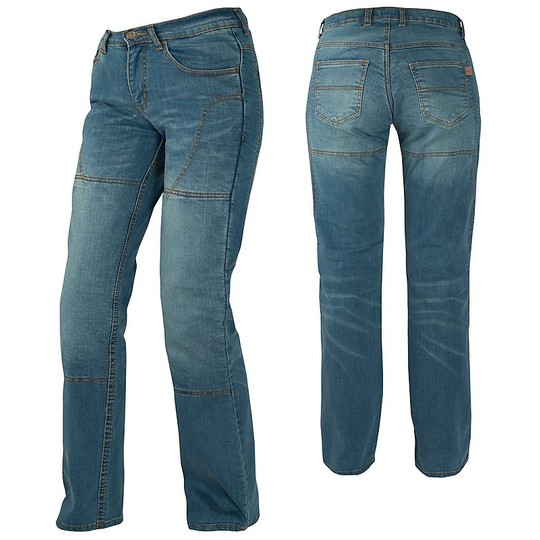 JOLIE LADY Damen Jeans Hosen CE Motorrad American-Pro Blau