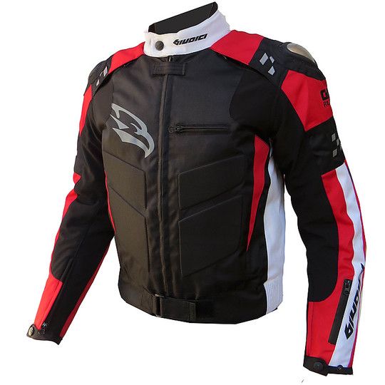 Judges jacket Moto GP Rush In fabric Black Red With titanium and Gobba