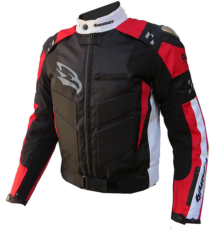 Judges jacket Moto GP Rush In fabric Black Red With titanium and Gobba ...