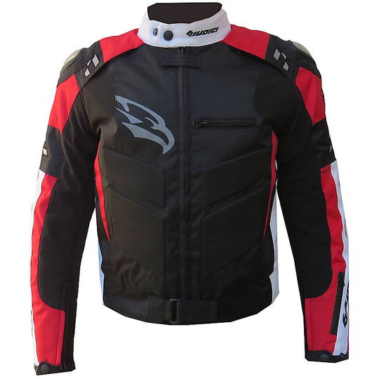 Judges jacket Moto GP Rush In fabric Black Red With titanium and Gobba