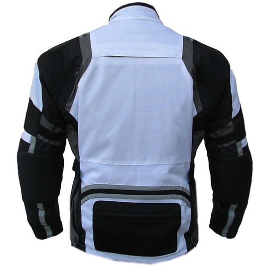 Judges Motorcycle Jacket Veste en tissu 3 couches Master tour blanc