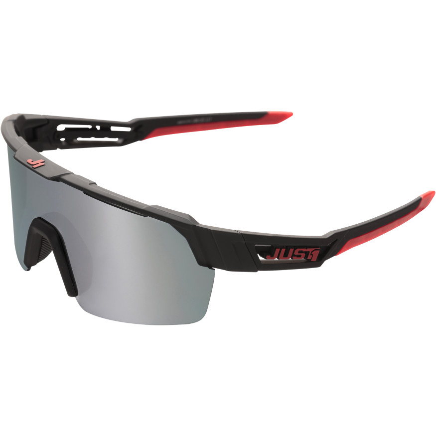 Just 1 lunettes de vélo de sport SNIPER URBAN noir rouge lentille miroir gris foncé