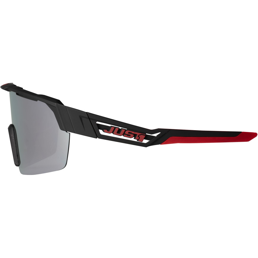 Just 1 lunettes de vélo de sport SNIPER URBAN noir rouge lentille miroir gris foncé