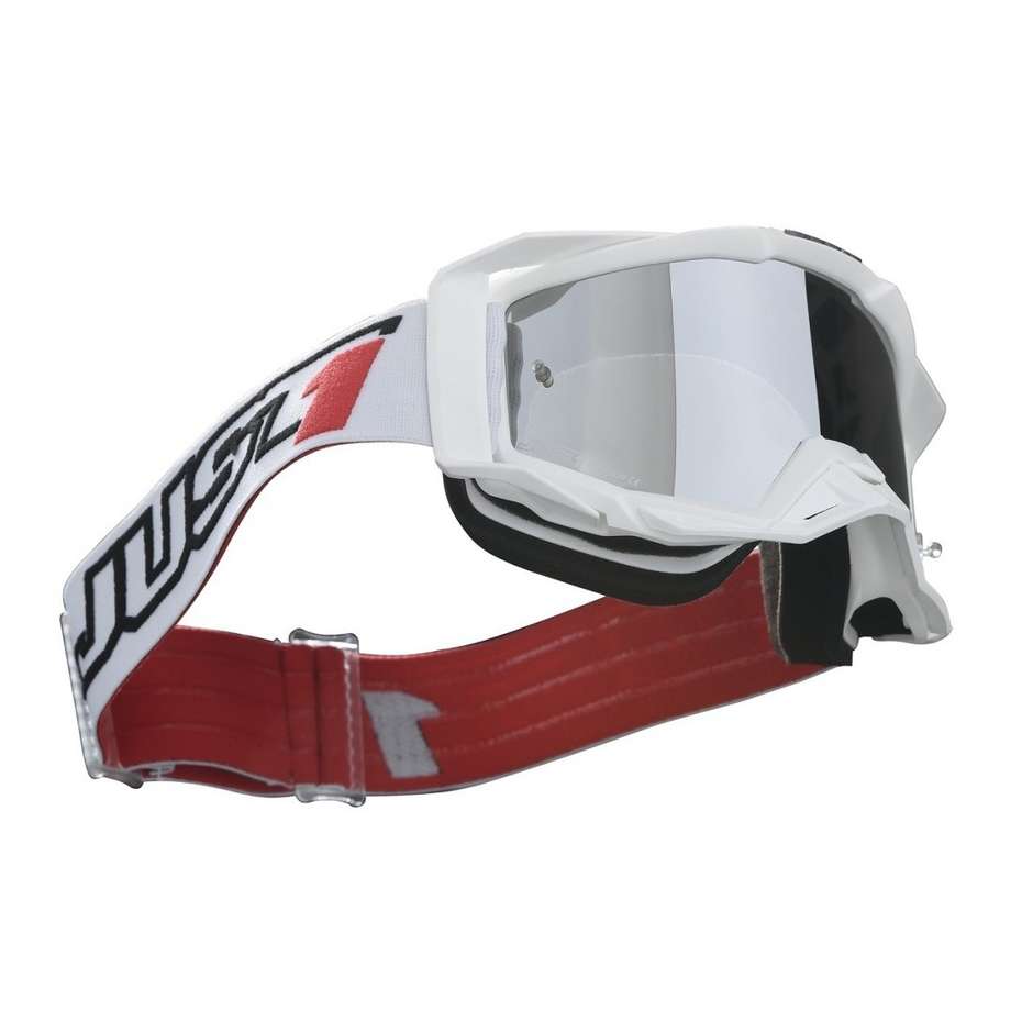 Just1 IRIS Matt White Moto Cross Enduro Goggle Mask Klare Linse