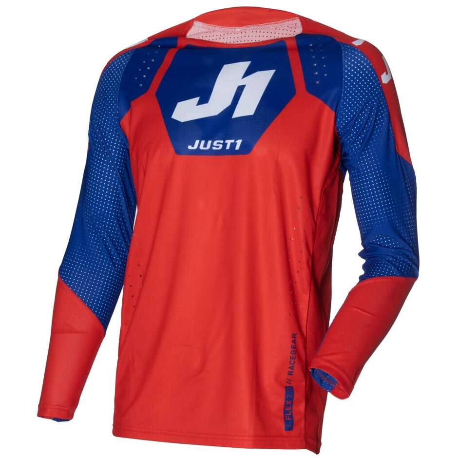 Just1 J-FLEX 2.0 District Cross Enduro Motorcycle Jersey Blue White Red
