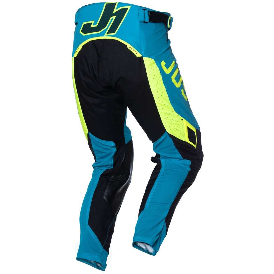 Just1 J-FLEX 2.0 Frontier Cross Enduro Motorcycle Pants Teal Black Yellow Fluo