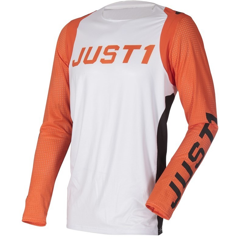 Just1 J-FLEX ADRENALINE Cross Enduro Motorcycle Jersey White Orange