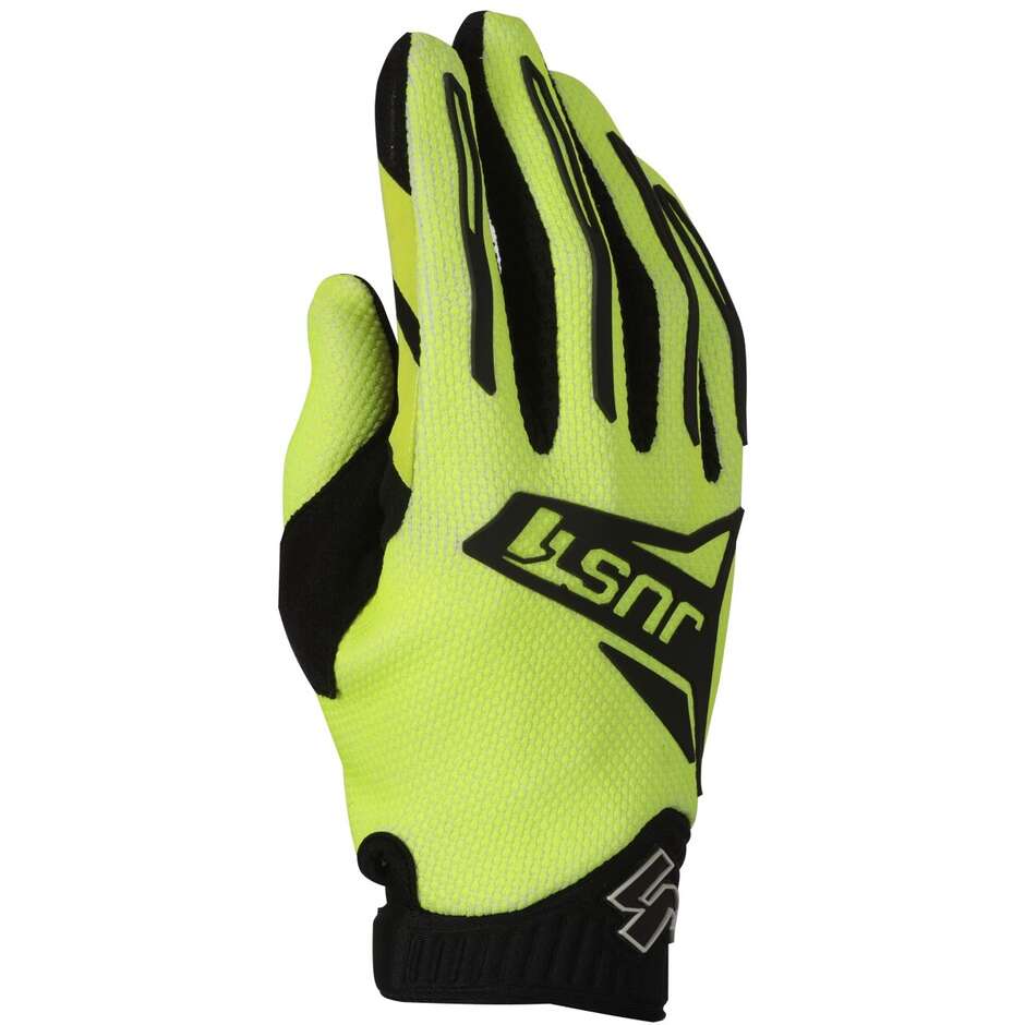 Just1 J-FORCE 2.0 Cross Enduro Motorcycle Gloves Yellow Fluo Black
