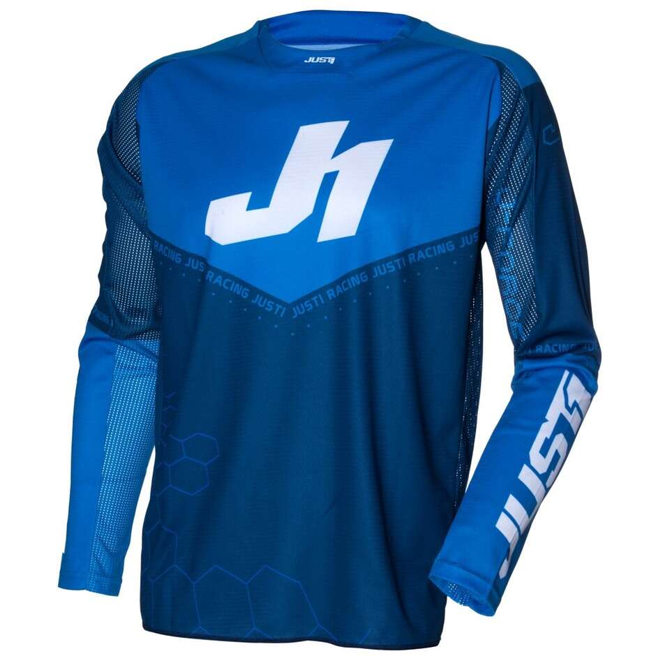Just1 J-FORCE Hexa Cross Enduro Motorradtrikot Blau Weiß