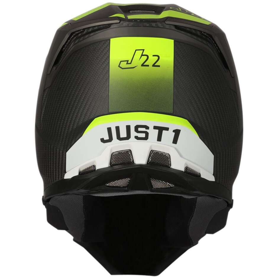 Just1 J22 Adrenaline Cross Enduro Motorcycle Helmet Black Fluo Yellow Carbon Matt 22.06