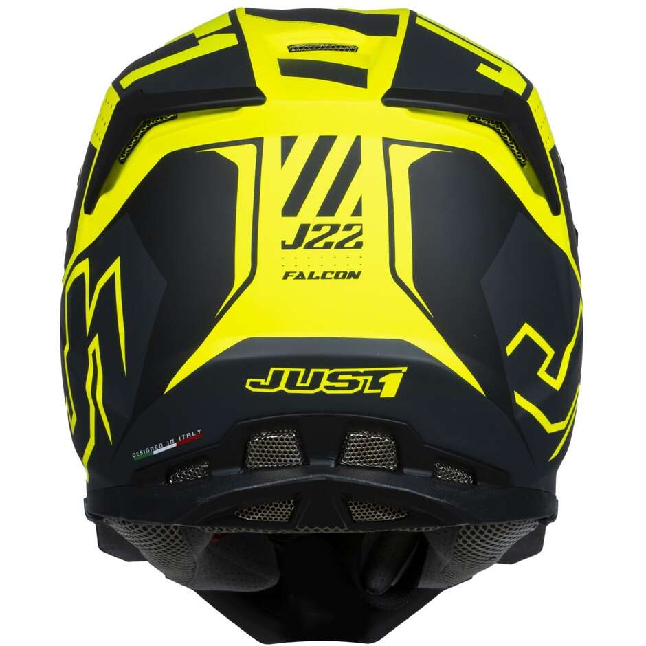 Just1 J22-f Falcon Titanium Cross Enduro Motorcycle Helmet Black Fluo Yellow
