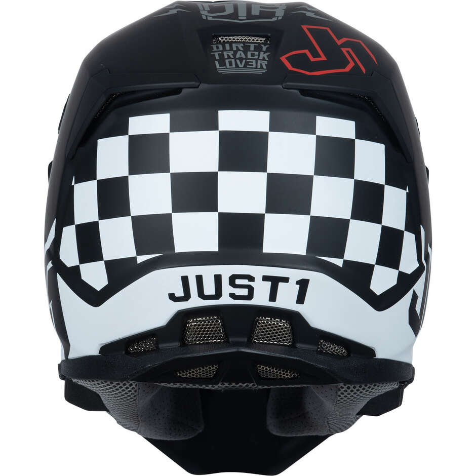 Just1 J22 Flagman Fiberglass Cross Enduro Motorcycle Helmet Red Black