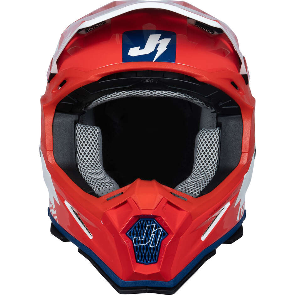 Just1 J22 Revolte Red Blue Fibre Cross Enduro Motorradhelm