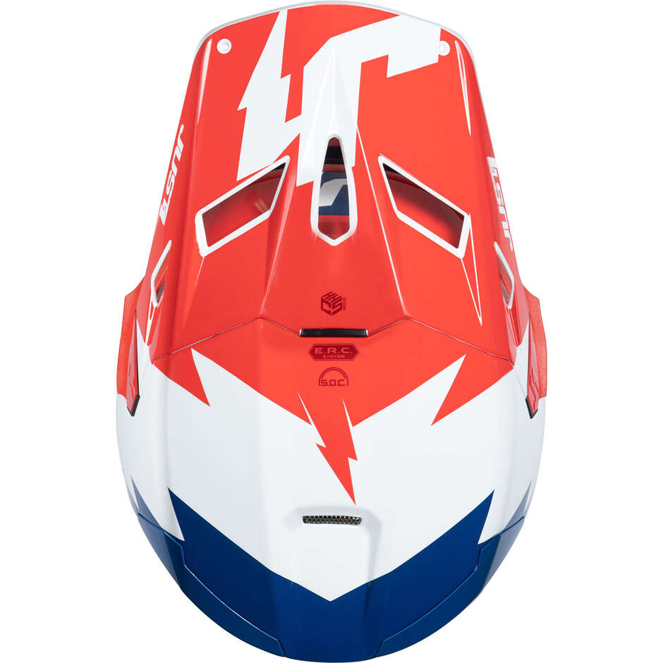 Just1 J22 Revolte Red Blue Fibre Cross Enduro Motorradhelm