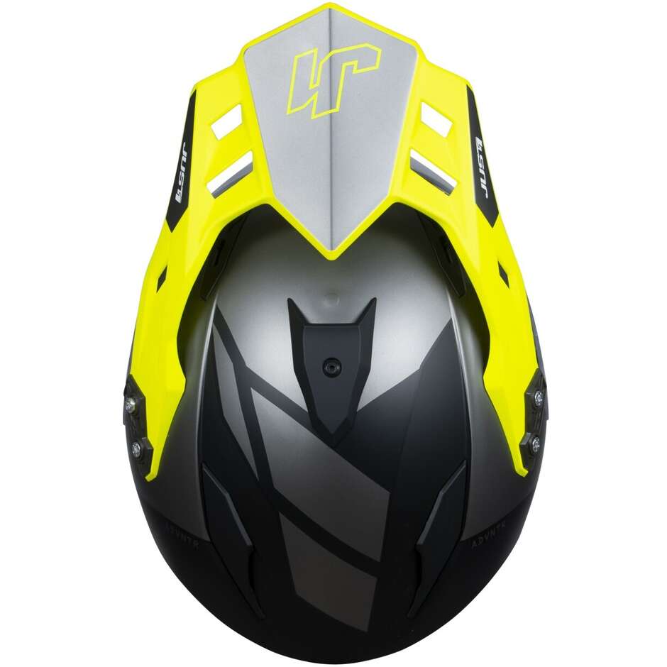 Just1 J34 Pro Outerspace Adventure Integral Motorcycle Helmet White Fluo Yellow Black