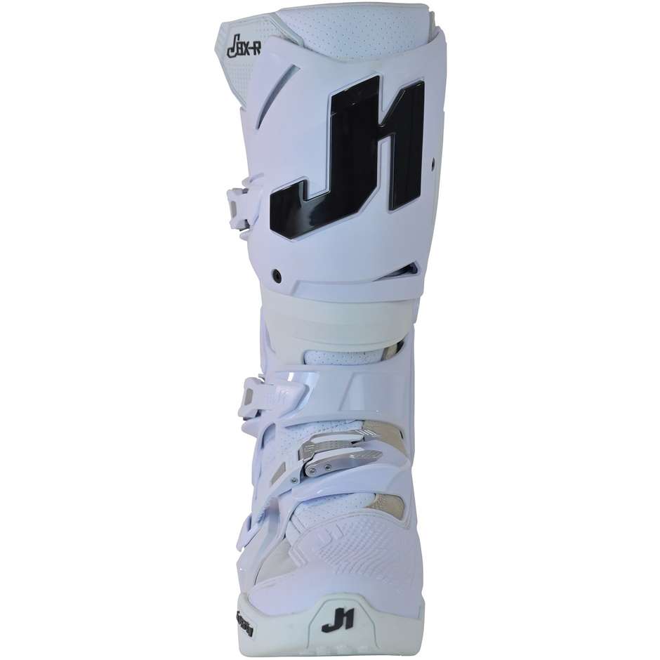 Just1 JBX-R Solid White Cross Enduro Motorcycle Boots