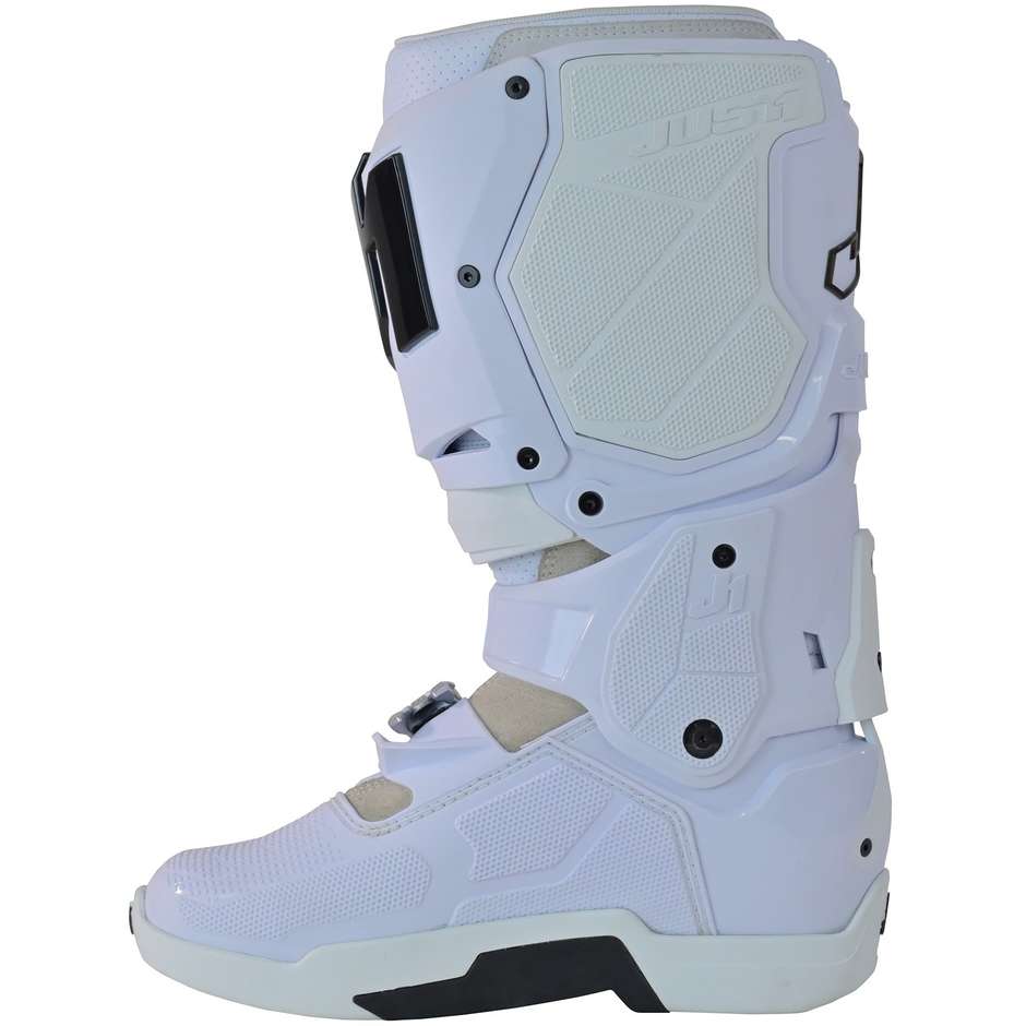 Just1 JBX-R Solid White Cross Enduro Motorcycle Boots