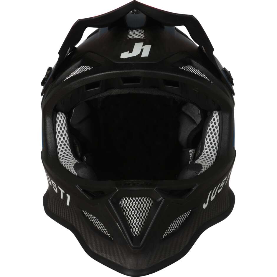Just1 JDH + Mips Dual MTB Integral Bike Helmet Blue Red Carbon Matt