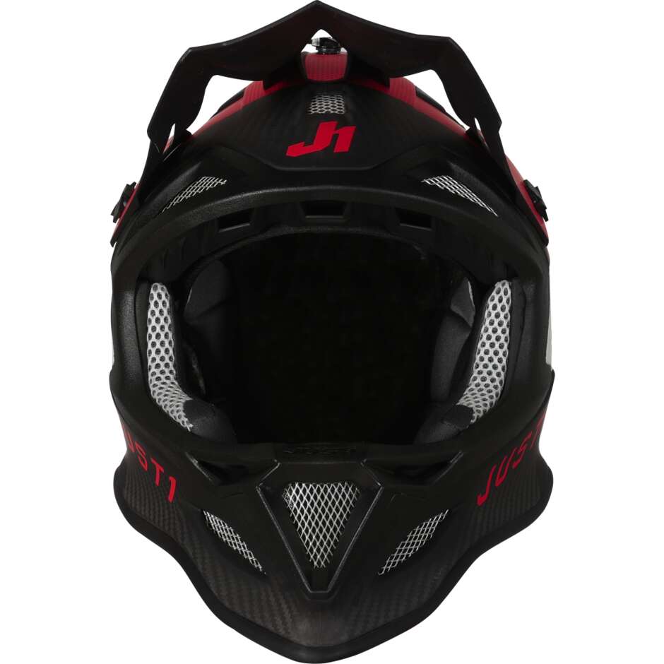 Just1 JDH + Mips Dual MTB Integral Bike Helmet Red White Matt Carbon